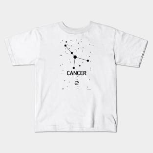 Cancer Zodiac Sign Constellation (Black Print) Kids T-Shirt